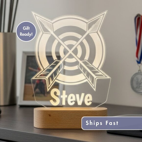 Personalized Archery LED Lamp – Perfect Gift and Room Decor - Picture 1 of 8